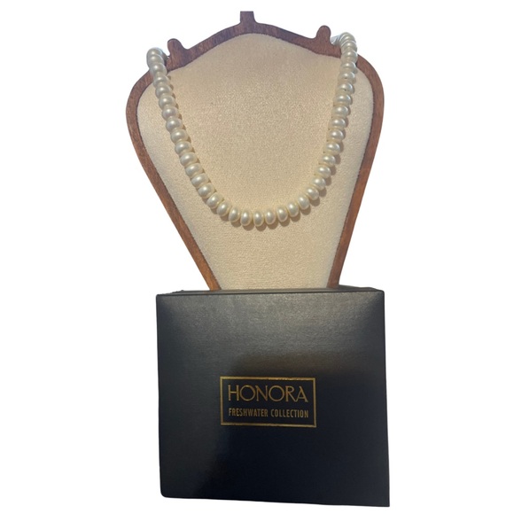 Honora Button Pearl Necklace 18' 14k gold clasp - Picture 1 of 7